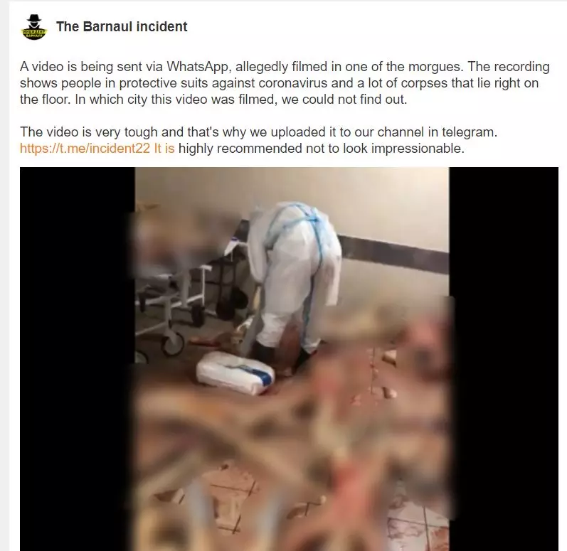 Russian social media post on the viral clip