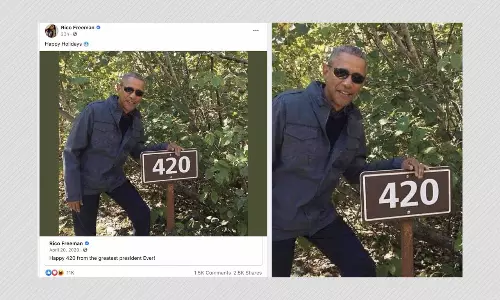 Photo Of Barack Obama Posing With Pro-Marijuana Sign Is Doctored
