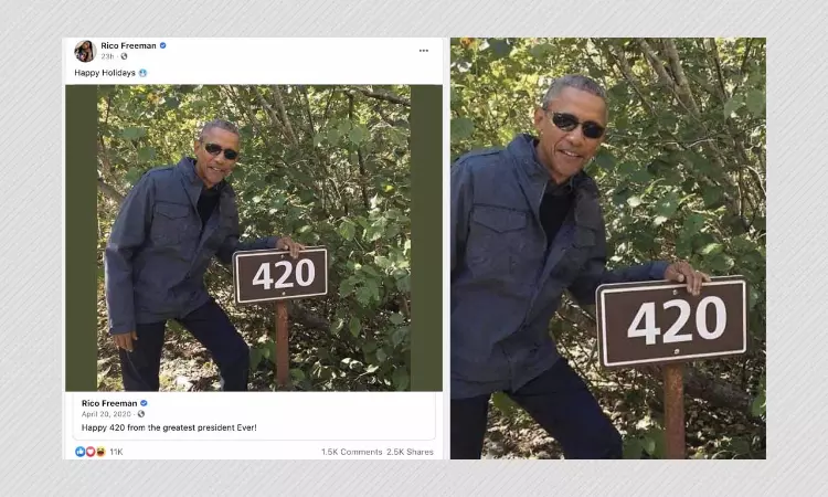 Photo Of Barack Obama Posing With Pro-Marijuana Sign Is Doctored