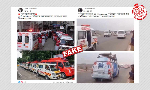 Unrelated Video, Images Shared As Arrival Of Ambulances From Pakistan