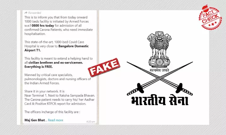 No, Army Has Not Set Up COVID-19 Centre Near Mumbai, Bengaluru Airport