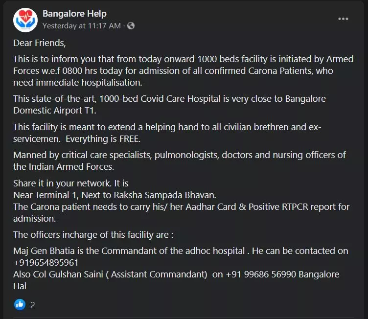 Viral Bengaluru message