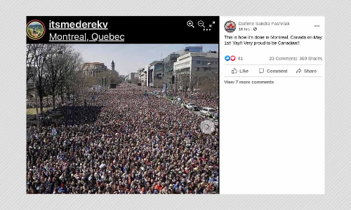 Photo From US March Shared As Montreal Rally Against COVID-19 Restrictions