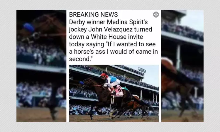 Did Kentucky Derby Winning Jockey John Velazquez Insult Joe Biden?