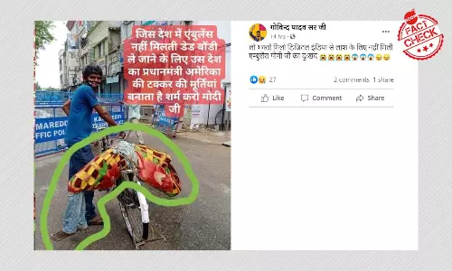 2020 Pic Of A Body Carried On A Cycle In Telangana Shared As Bihar