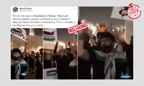 Pro-Palestinian Protest In Qatar Falsely Shared As Keralas Wayanad