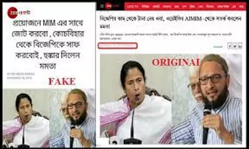 Morphed Zee 24 Ghanta Headline Claims Mamata Banerjee Said Open To Alliance With Asaduddin Owaisi