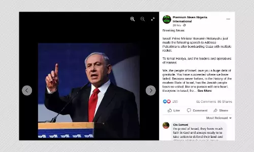 Benjamin Netanyahus Speech Thanking Hamas For Uniting Israelis Is Fake