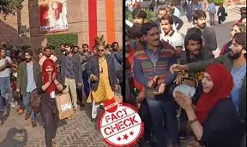Student Protest At Faiz Festival In Lahore Falsely Shared As JNU