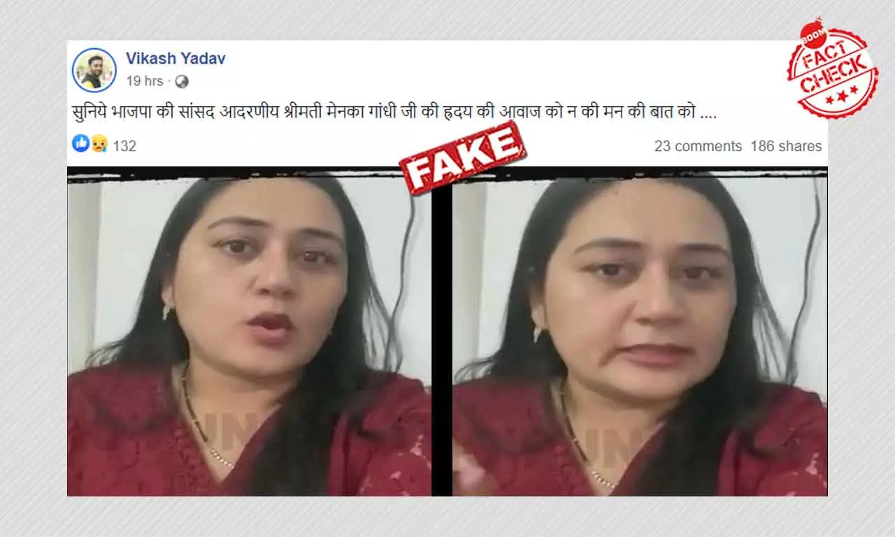 Video Of Congress Leader Falsely Shared As Maneka Gandhi Slamming BJP Video Of Congress Leader Falsely Shared As Maneka Gandhi Slamming BJP