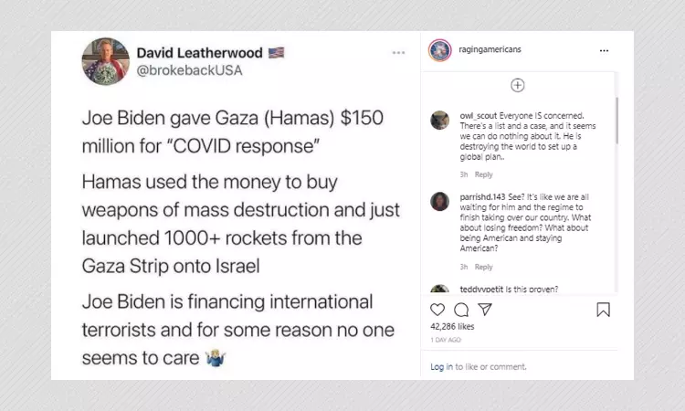 US Relief Funds For Palestinians Were Not Used By Hamas To Buy WMD