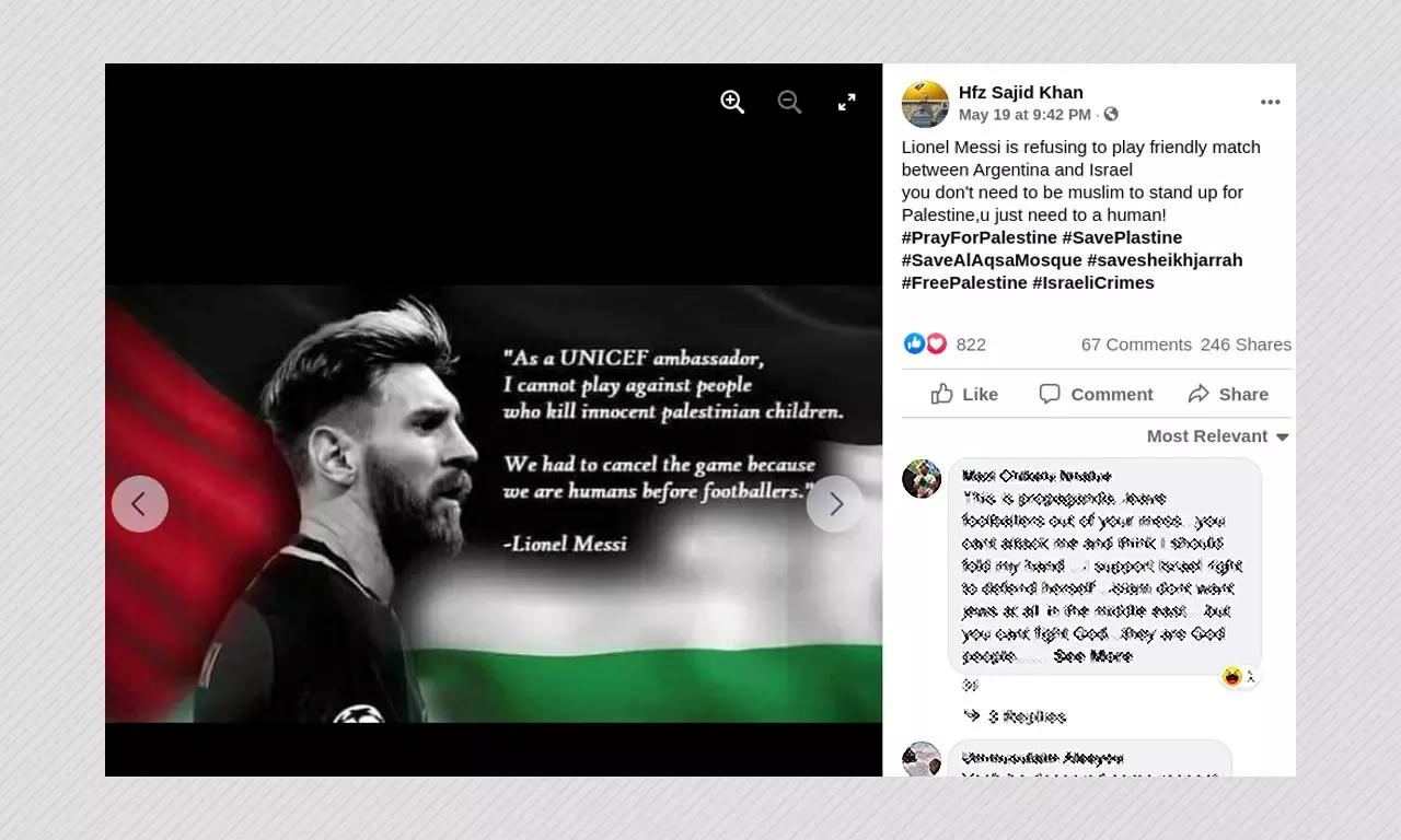 Did Lionel Messi Boycott Match Against Israel To Support Palestine?
