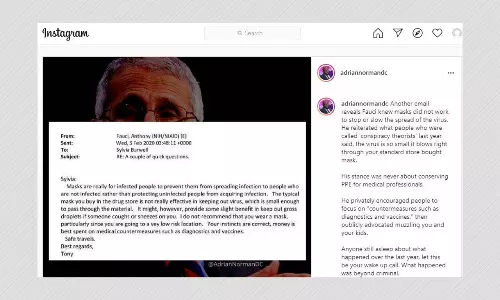 Anthony Faucis Email Misleadingly Shared To Claim Masks Are Ineffective