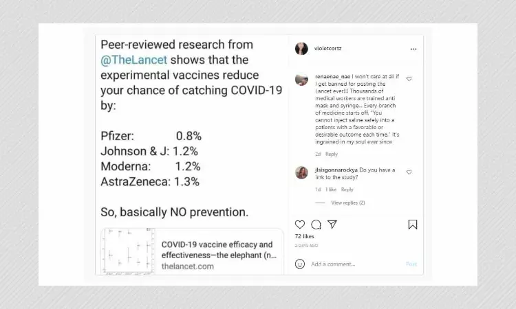 Lancet Article Misinterpreted To Claim COVID-19 Vaccines Do Not Work