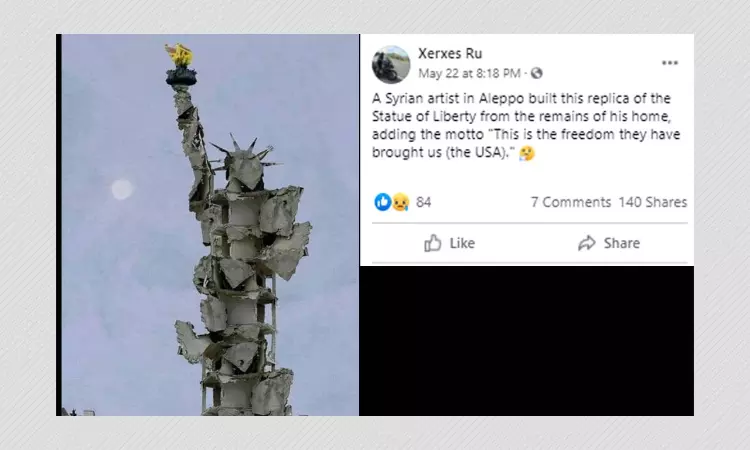 Digital Art Falsely Shared As Statue Of Liberty Made From Rubble In Syria