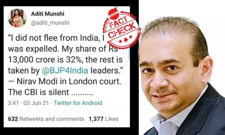 Viral Statement Falsely Attributed To Fugitive Businessman Nirav Modi