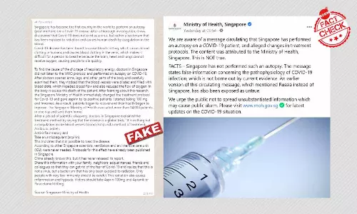 Fake Message Claims Singapore Found Thrombosis As Major Covid Death Cause