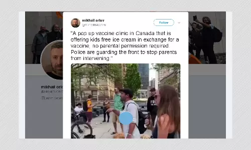Toronto COVID-19 Clinic Did Not Lure Kids With Ice-cream To Vaccinate Them