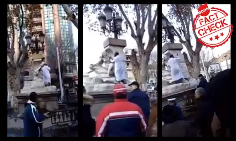 Old Video Of A Man Vandalising A Statue In Algeria Passed Off As Italy