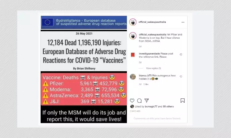 Fake Graphic Claims 10,000 Deaths Caused By COVID-19 Vaccines in Europe