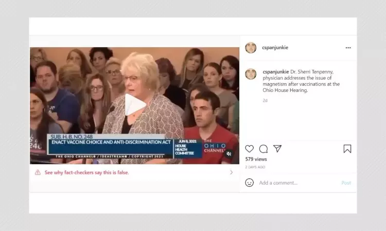 Dr Sherri Tenpenny Repeats COVID-19 Misinfo In Ohio State Testimony