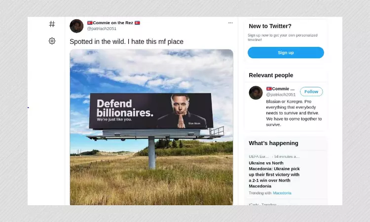 Defend Billionaires Billboard Featuring Elon Musk Is Not Real