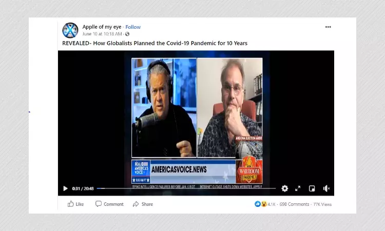 Guest On Steve Bannons Show Falsely Claims Pandemic Was Staged By Philanthropists