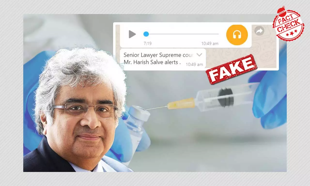 Harish Salve Did Not Record Audio Slamming Opposition On Vaccine Policy