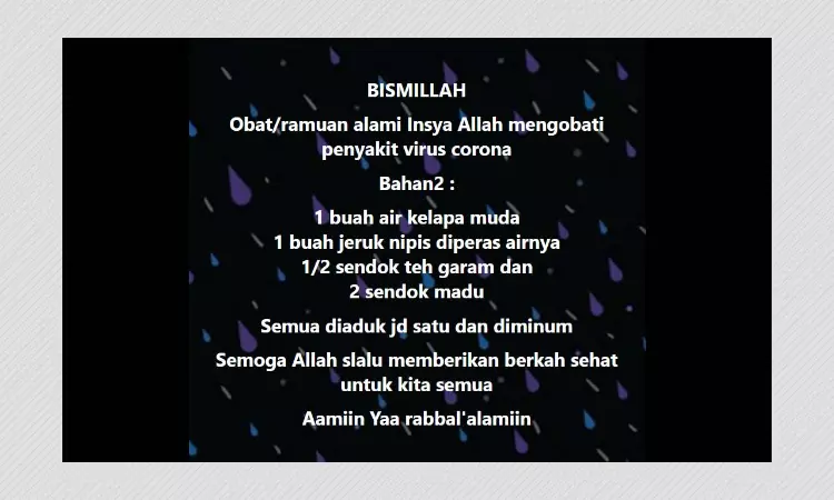 Coconut Water Mixed With Salt, Honey And Lime Juice Cannot Cure COVID-19