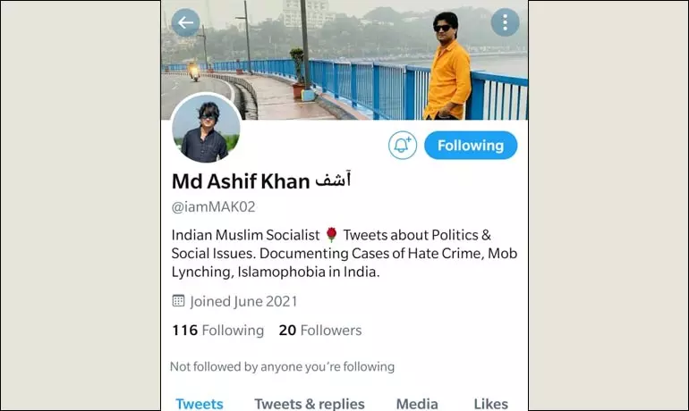 Screenshot of the account with the profile photo, sent by Khan to BOOM. Screenshot of the account with the profile photo, sent by Khan to BOOM.