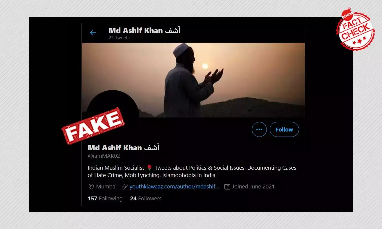 Fake Accounts In The Name Of Activist Md Asif Khan Pop Up On Twitter