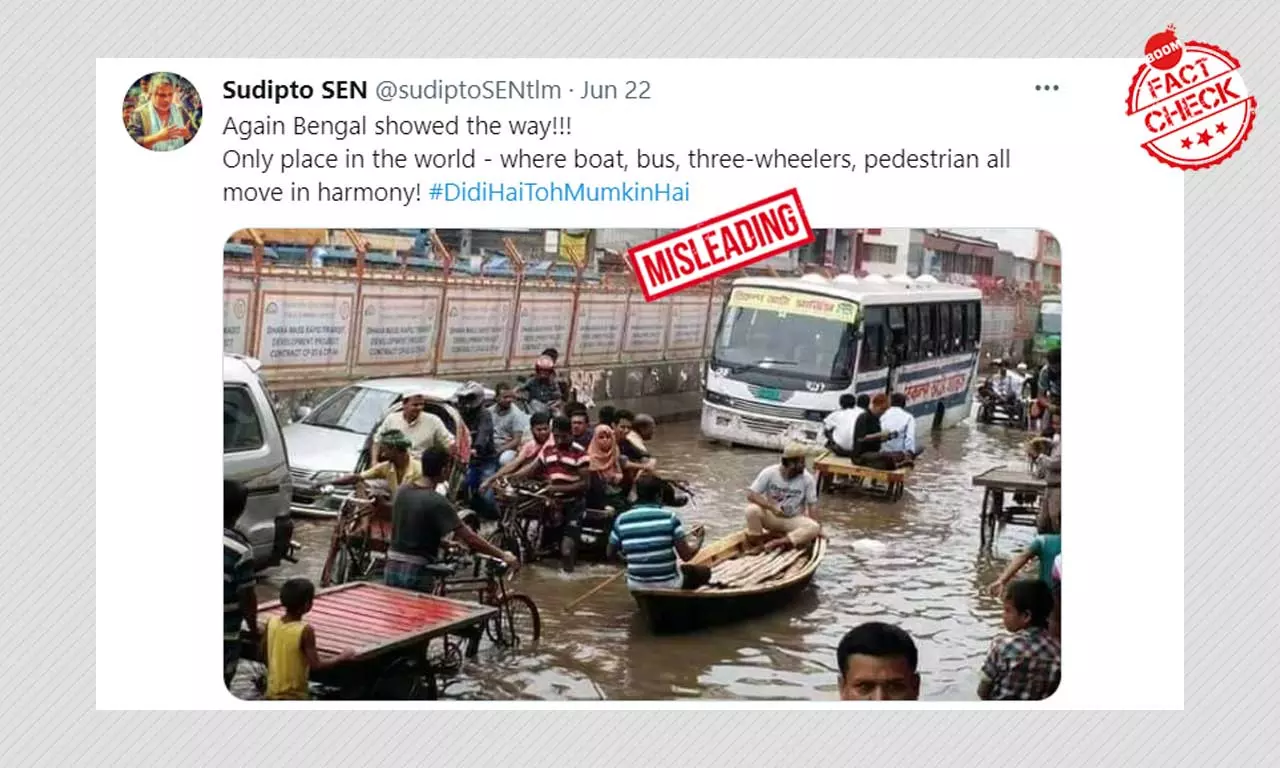 2018 Image Of Waterlogged Street From Bangladesh Shared As Kolkata