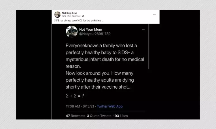 Experts Say Vaccines For COVID-19 And Other Diseases Do Not Cause SIDS