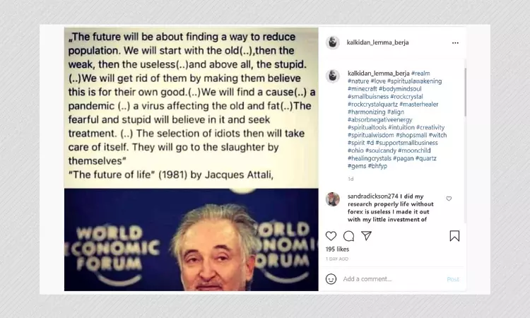 Jacques Attali Did Not Discus Depopulating The World Using A Pandemic