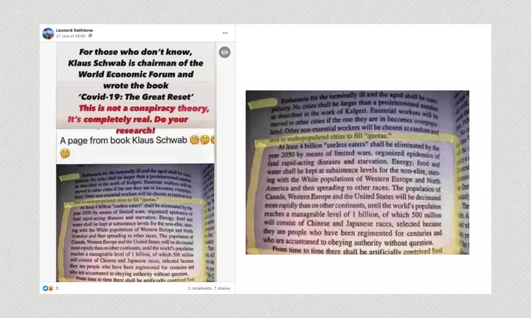 WEF Founder Did Not Say Billions Will Die From Organized Epidemics