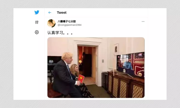 Photo Of Boris Johnson Watching Xi Jinpings Speech Is Doctored