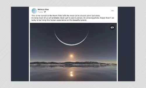 Photo Of Sunset At The North Pole Is A Digital Creation