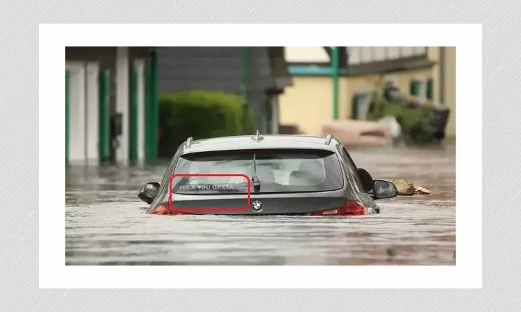 Photo Of Submerged Car With Anti-Greta Thunberg Message Is Doctored