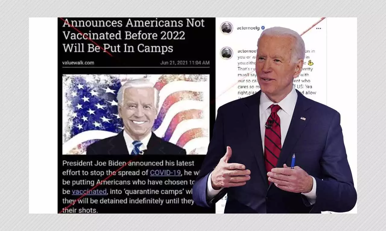 Joe Biden Has Not Announced Quarantine Camps For Unvaccinated Americans