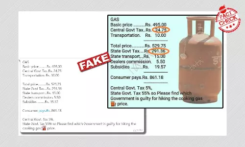 Are LPG Prices High Due To 55% State Taxes? Viral Message Is False