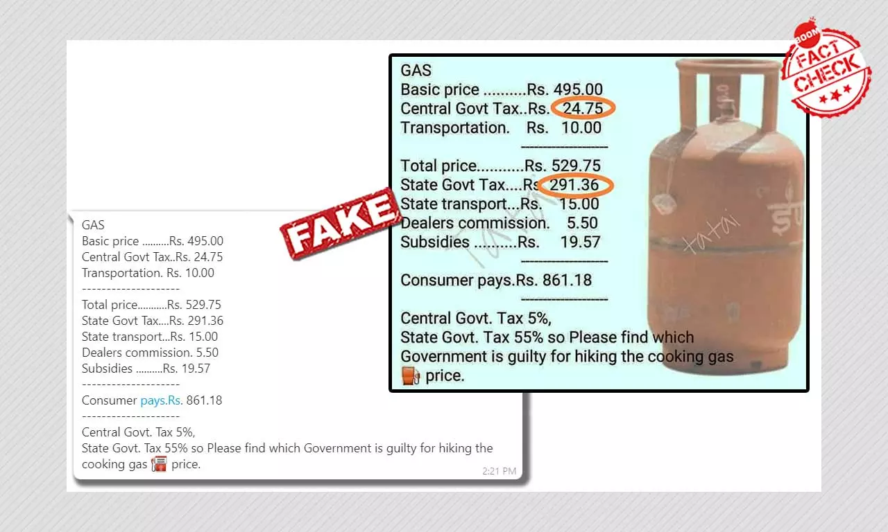 Are LPG Prices High Due To 55% State Taxes? Viral Message Is False