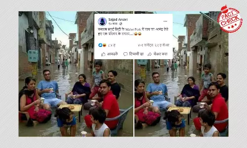 Picture Of Tea Break In A Waterlogged Street Is Not From Banaras
