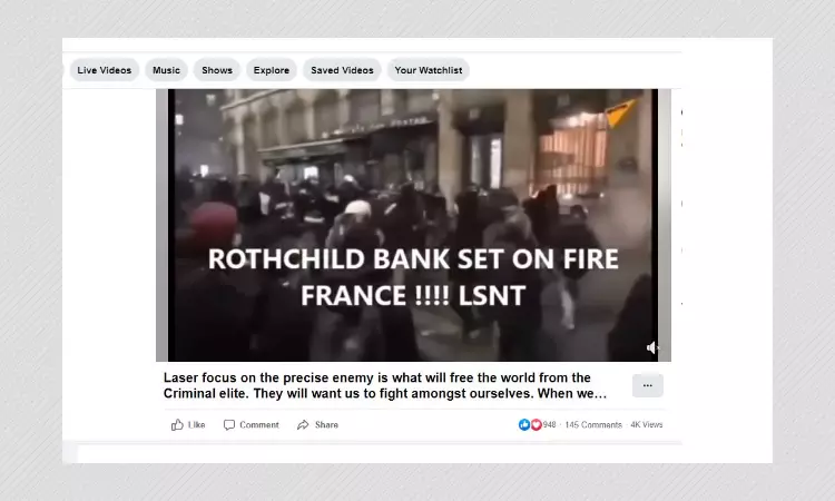 Bank Being Set On Fire In Viral Video Is Not Owned By Rothschild Family