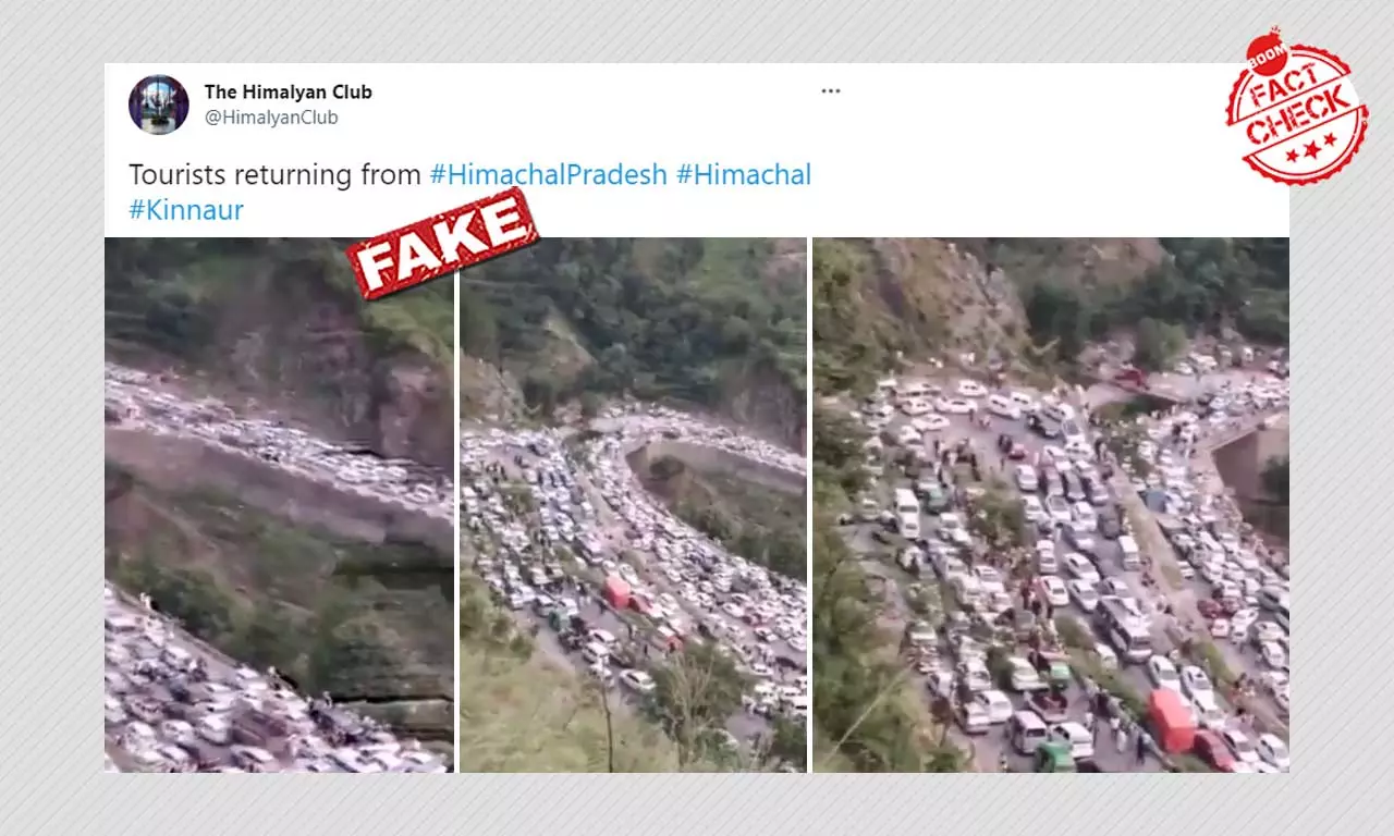 Video Of Traffic Jam In Pak Valley Falsely Shared As Himachal Rockslide