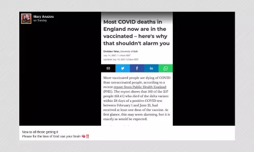 Article On COVID-19 Deaths Among Vaccinated People Shared Without Context