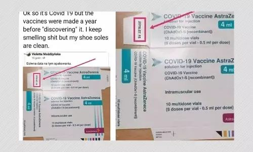 Doctored Photo Of AstraZeneca Vaccine Package Shared To Claim It Was Made In 2019