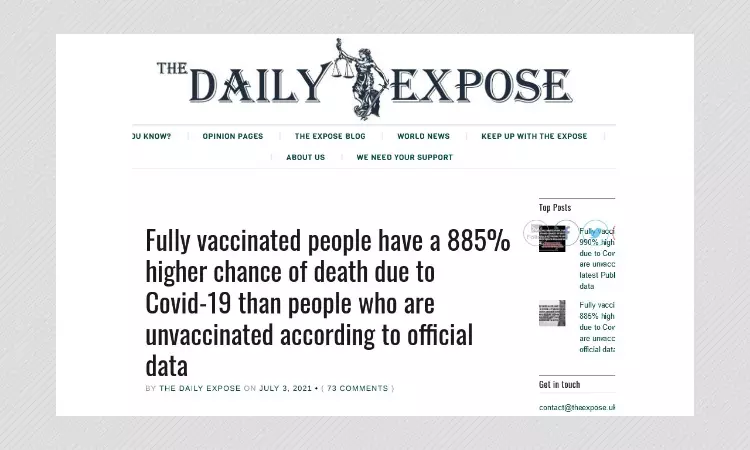Data Misrepresented To Claim Vaccinated People More Likely To Die Due To COVID-19
