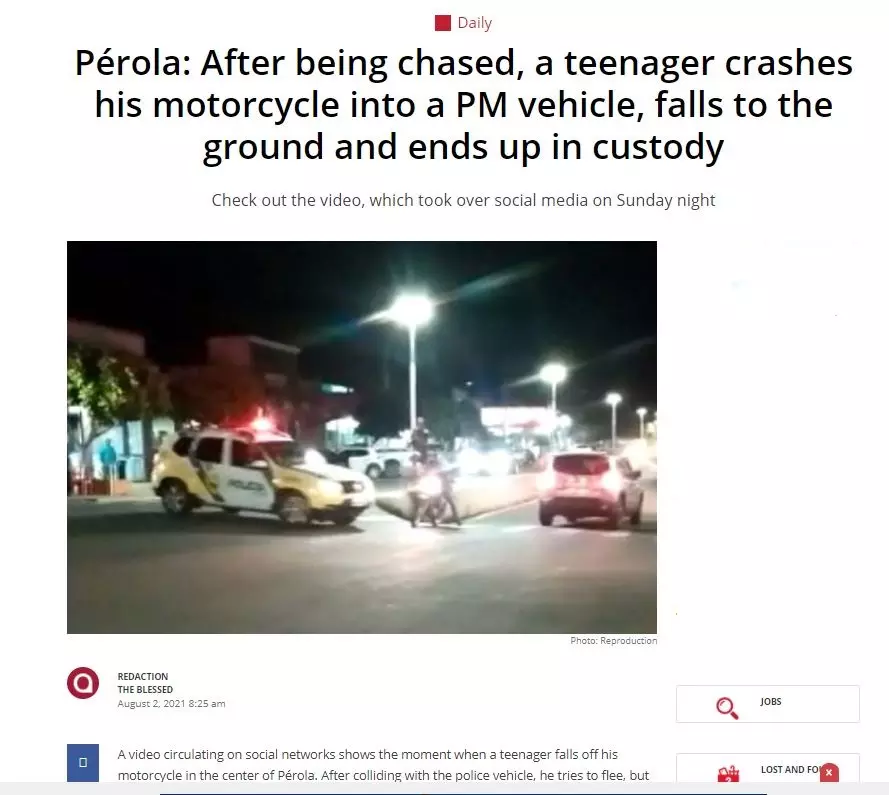 news report on the incident