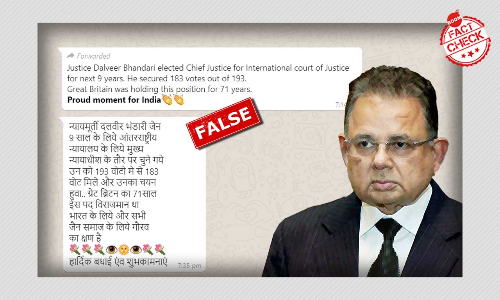 No, Dalveer Bhandari Has Not Been Elected As Chief Justice Of ICJ