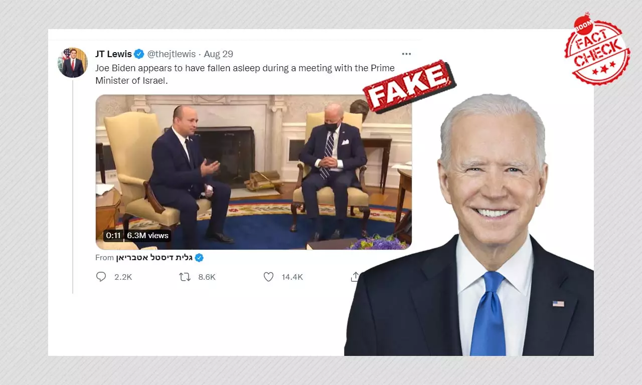 Cropped Video Falsely Shared As Joe Biden Asleep During Israeli PM Meet
